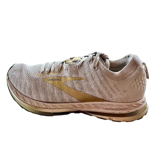 Brooks Bedlam 2 Running Sneaker Womens 9 Knit Mesh Gold Logo Gym Sporty Low Top - Picture 2 of 13